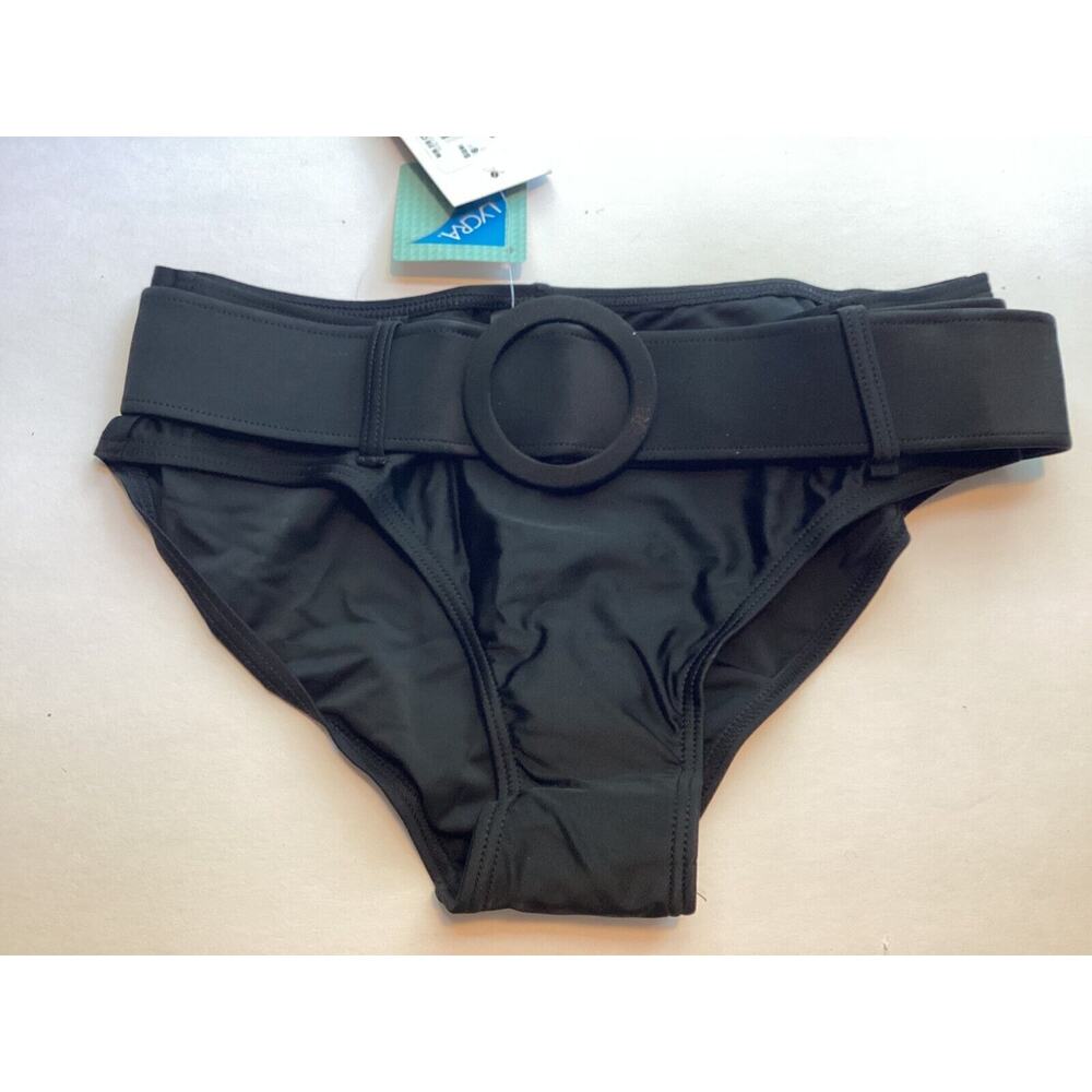 1317b NWT Bikini Bay M/M 31B  CTBL Black Thick Belted Bottom Size 6 $15